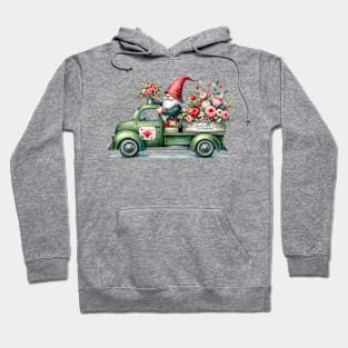 Valentines gnome truck, rustic truck farm truck valentines gnome Hoodie